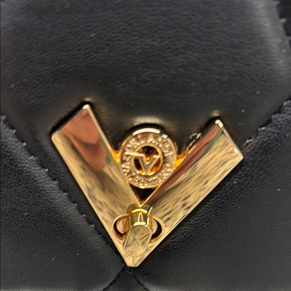 Valentino Orlandi Black Vegan Leather Quilted‎ Bag